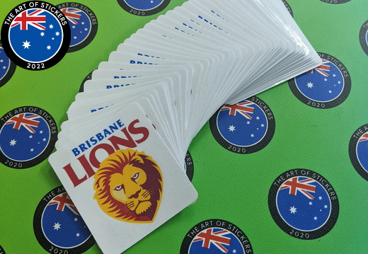 Bulk Custom Printed Contour Cut Die-Cut Brisbane Lions Vinyl Business Logo Stickers