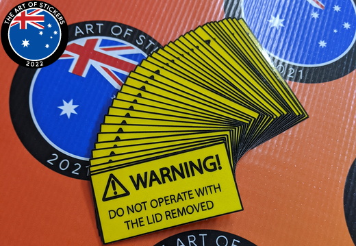 Bulk Custom Printed Contour Cut Die-Cut Warning Do Not Operate Vinyl Business Safety Stickers