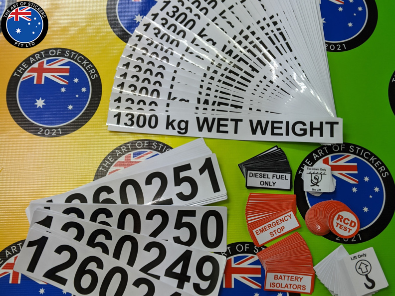 Bulk Custom Printed Contour Cut Die-Cut Industrial Vinyl Business Safety Stickers