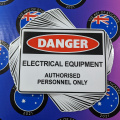 Bulk Catalogue Printed Contour Cut Die-Cut Danger Electrical Equipment Vinyl Business Stickers