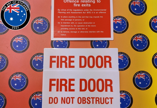 Custom Printed Contour Cut Die-Cut Fire Door Offence Vinyl Business Stickers