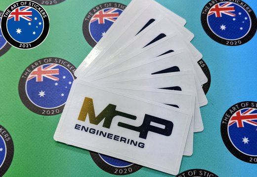Custom Printed Contour Cut Die-Cut M2P Engineering Vinyl Business Logo Stickers