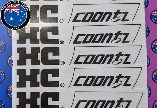 Custom Printed Contour Cut Die-Cut Hart Carter Co. Coontz Vinyl Business Stickers