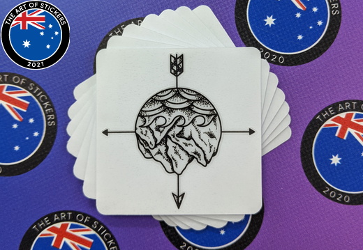 Custom Printed Contour Cut Die-Cut Compass Art Vinyl Business Stickers