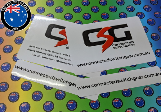 Custom Printed Contour Cut Die-Cut Connected Switchgear Vinyl Business Logo Email Stickers