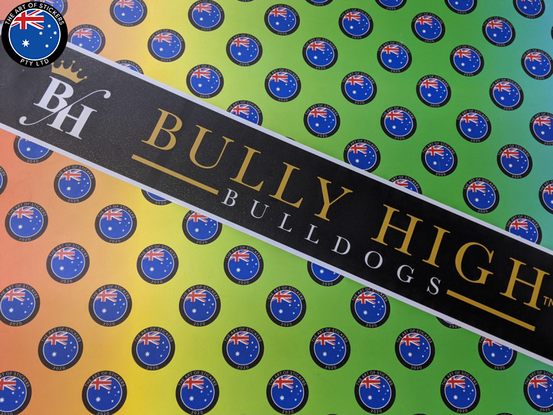 Custom Printed Contour Cut Vinyl Bully High Business Logo Stickers