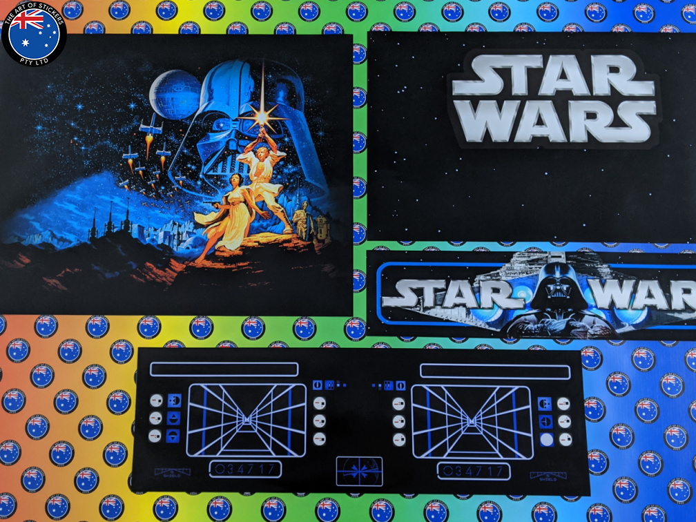 Custom Printed Hand Cut Vinyl Star Wars Arcade Machine Stickers