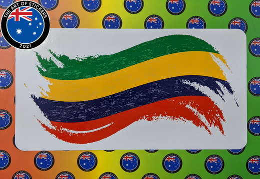 Custom Printed Contour Cut Die-Cut Mauritian Flag Vinyl Sticker