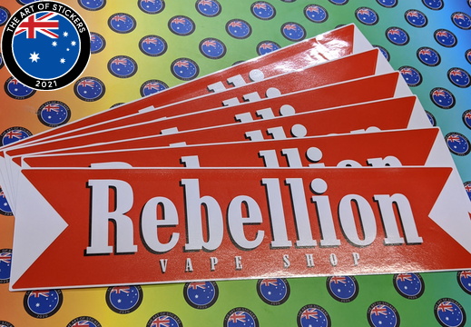 Custom Printed Contour Cut Die-Cut Rebellion Vape Shop Vinyl Business Logo Stickers