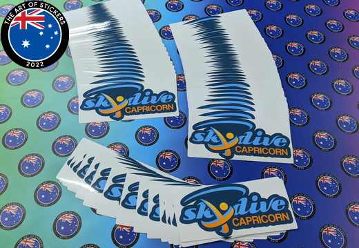 Bulk Custom Printed Contour Cut Die-Cut Sky Dive Capricorn Vinyl Business Logo Stickers