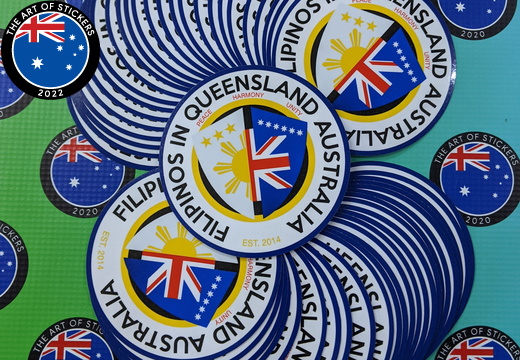 Bulk Custom Printed Contour Cut Die-Cut Filipinos in Qld Australia Vinyl Business Logo Stickers
