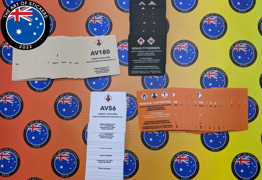 Bulk Custom Printed Contour Cut Die-Cut Chemical Warning Vinyl Business Merchandise Label Stickers