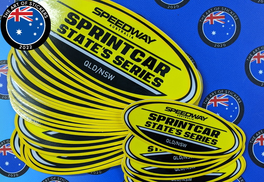 Bulk Custom Printed Contour Cut Die-Cut Speedway Australia Sprint Car State's Series Vinyl Business Logo Stickers