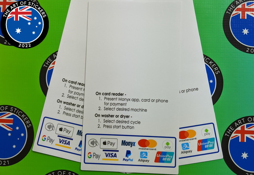 Custom Printed Contour Cut Die-Cut Washer Dryer Payment Vinyl Business instruction Stickers
