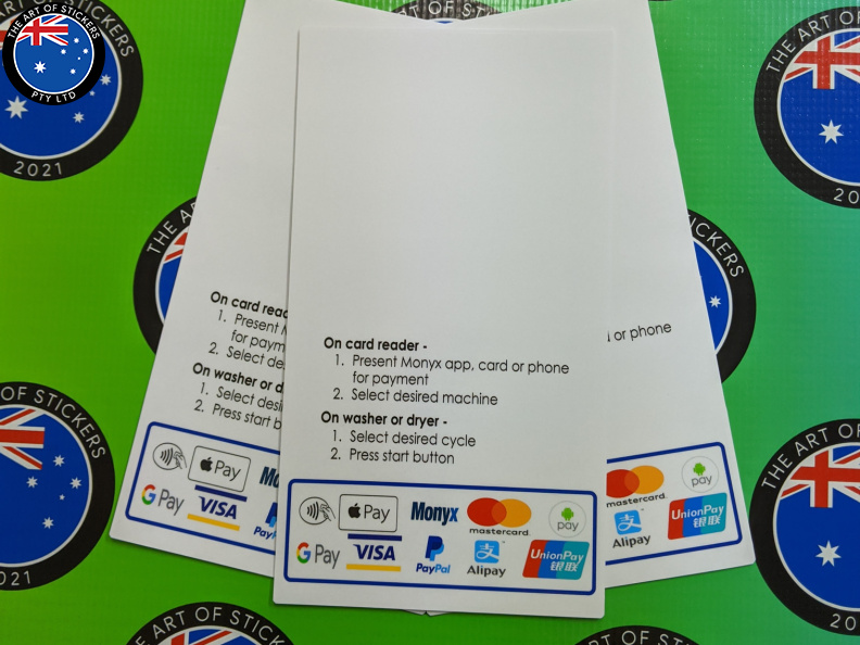 Custom Printed Contour Cut Die-Cut Washer Dryer Payment Vinyl Business instruction Stickers