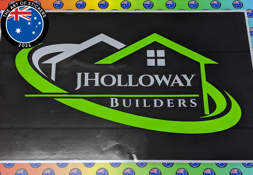 Custom Printed Hand Cut J Holloway Builders Vinyl Business Logo Sticker