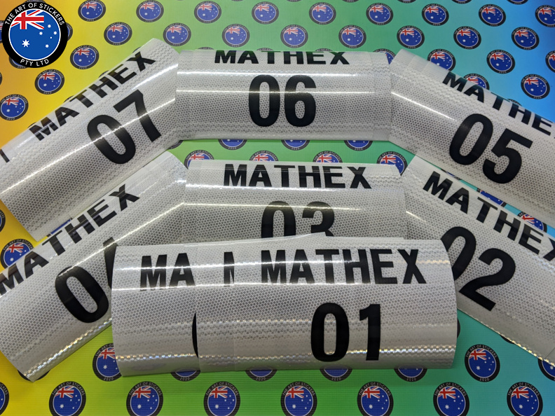 Custom Printed Hand Cut Reflective Mathex Numeric Vinyl Business Stickers