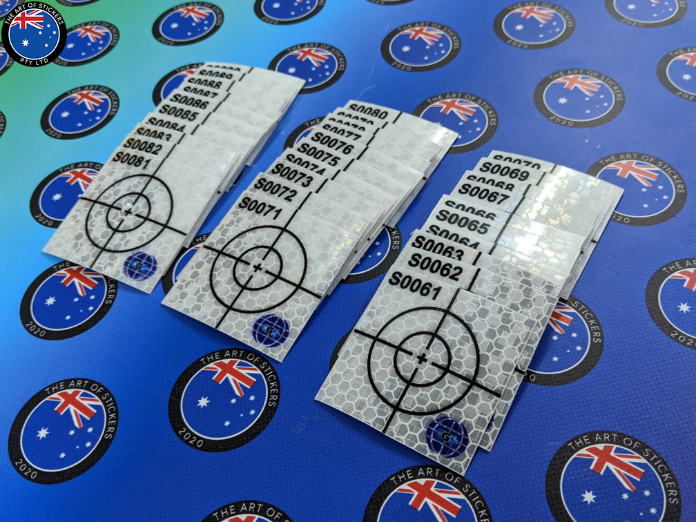 Bulk Custom Printed Contour Cut Die-Cut Surveyors Targets Reflective Vinyl Business Stickers