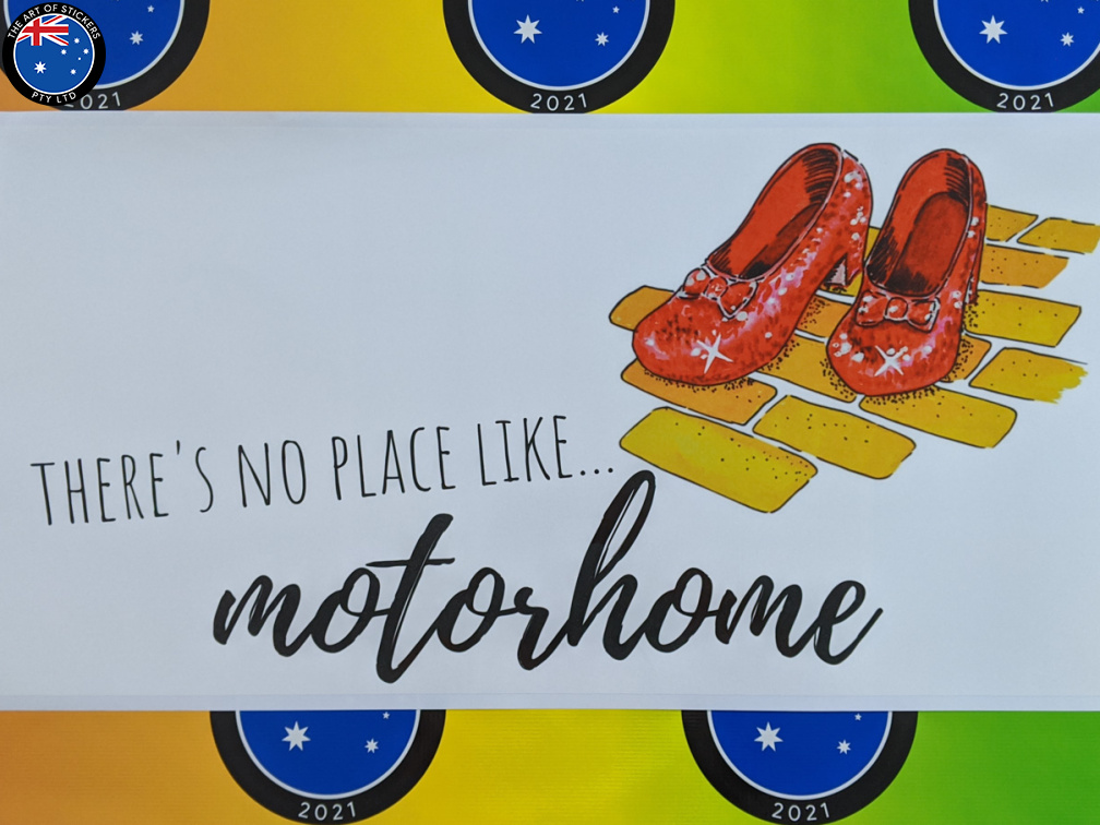 Custom Printed Contour Cut There's No Place Like Motorhome Vinyl Sticker