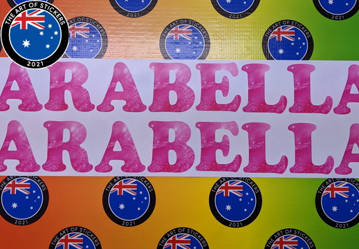 Custom Printed Contour Cut Arabella Vinyl Stickers