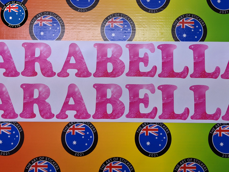 Custom Printed Contour Cut Arabella Vinyl Stickers
