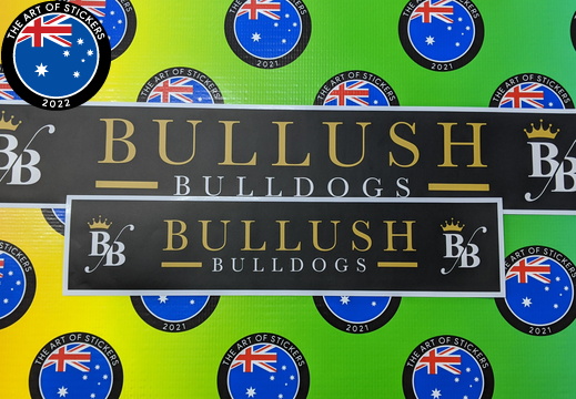 Custom Printed Contour Cut Bullush Bulldogs Vinyl Business Logo Stickers