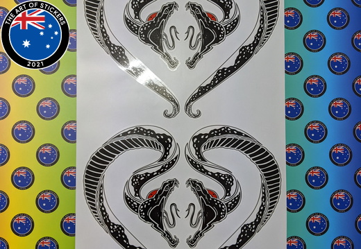 Bulk Custom Printed Contour Cut Snake Heart Vinyl Stickers