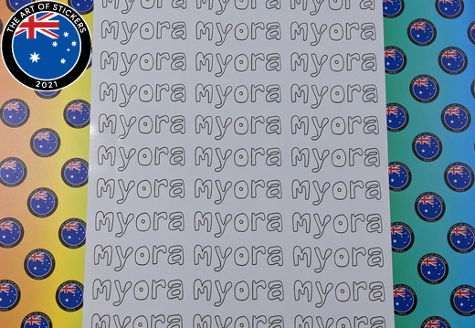 Bulk Custom Printed Contour Cut Myora Vinyl Business Logo Stickers