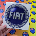 Custom Printed Contour Cut Chrome Vinyl Fiat Stickers