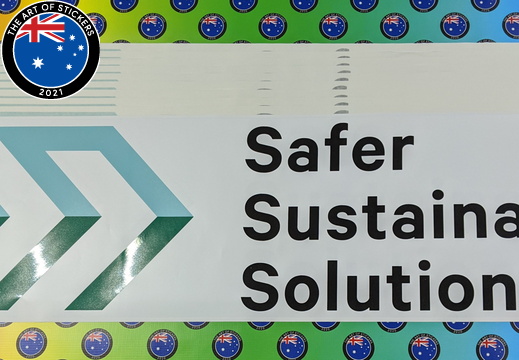 Bulk Custom Printed Contour Cut Safer Sustainable Solutions Vinyl Business Logo Stickers
