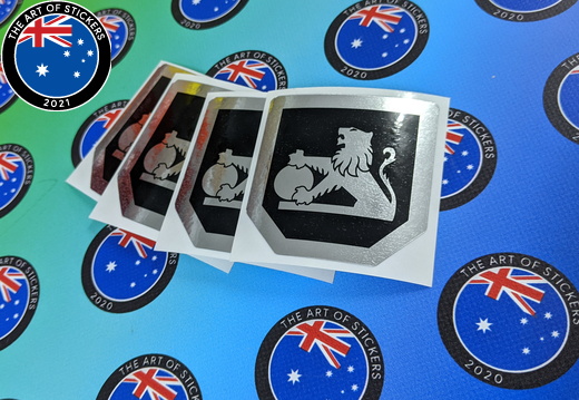 Custom Printed Contour Cut Holden Lion Chrome Vinyl Business Logo Stickers