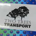 Custom Printed Contour Cut Two Trees Transport Vinyl Business Sticker