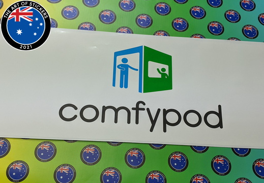 Custom Printed Contour Cut Comfypod Vinyl Business Logo Sticker