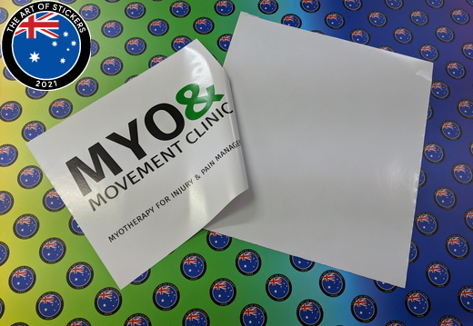 Custom Reverse Printed Contour Cut MYO & Movement Clinic Vinyl Business Stickers
