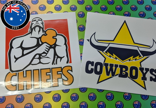 Custom Printed Contour Cut Chiefs Cowboys NFL Vinyl Business Logo Stickers