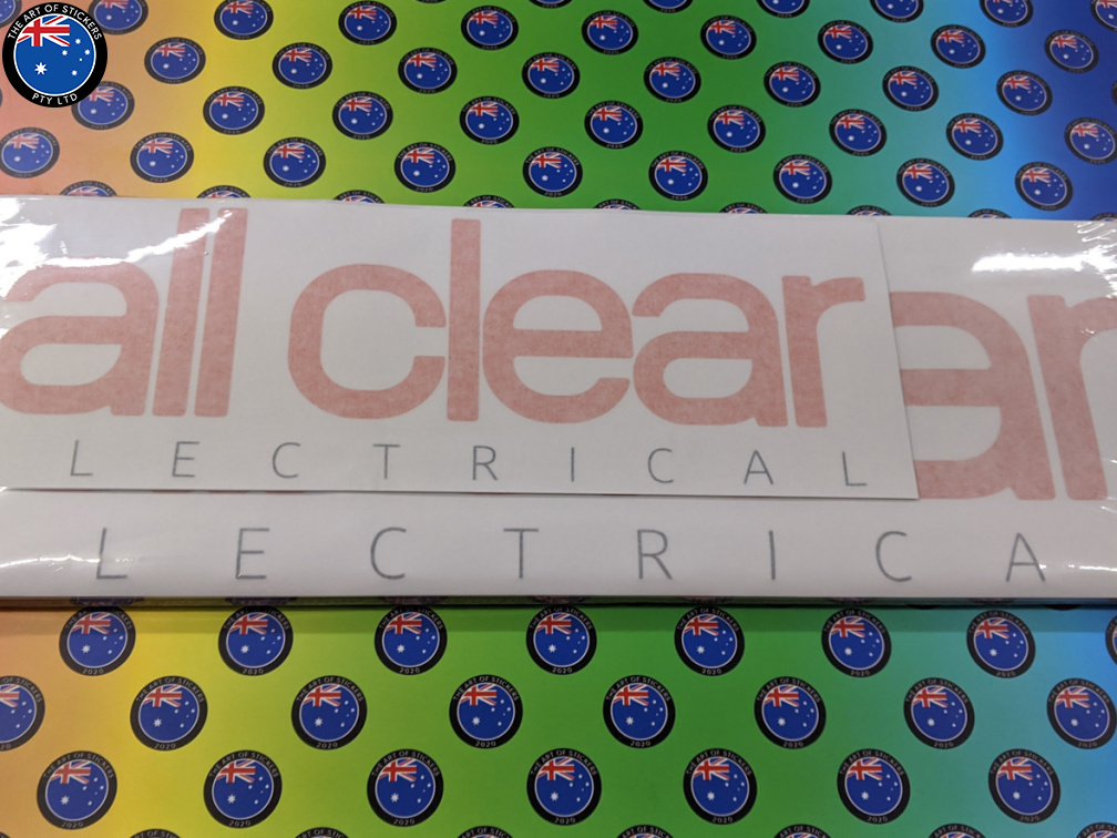 Bulk Custom Printed Contour Cut All Clear Electrical Vinyl Lettering Business Logo Stickers