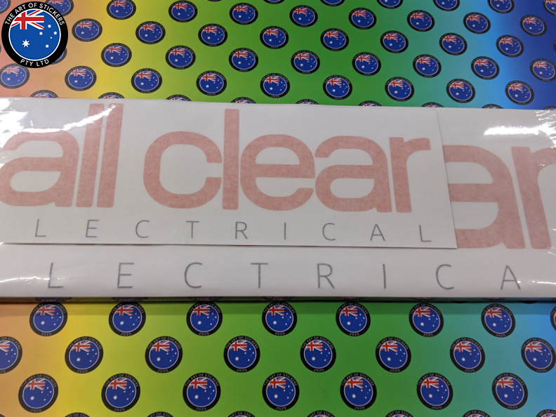 Bulk Custom Printed Contour Cut All Clear Electrical Vinyl Lettering Business Logo Stickers