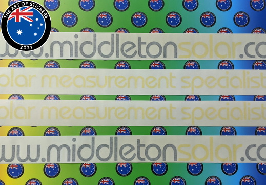 Custom Printed Contour Cut Lettering Middleton Solar Vinyl Business Stickers