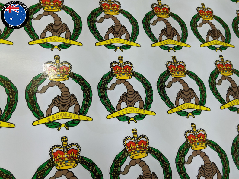 Bulk Custom Printed Contour Cut Australian 3rd Cavalry Armoured Corps Badge Vinyl Business Stickers