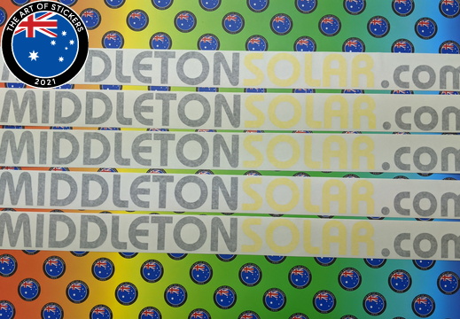 Custom Printed Contour Cut Lettering Middleton Solar Vinyl Business Logo Stickers