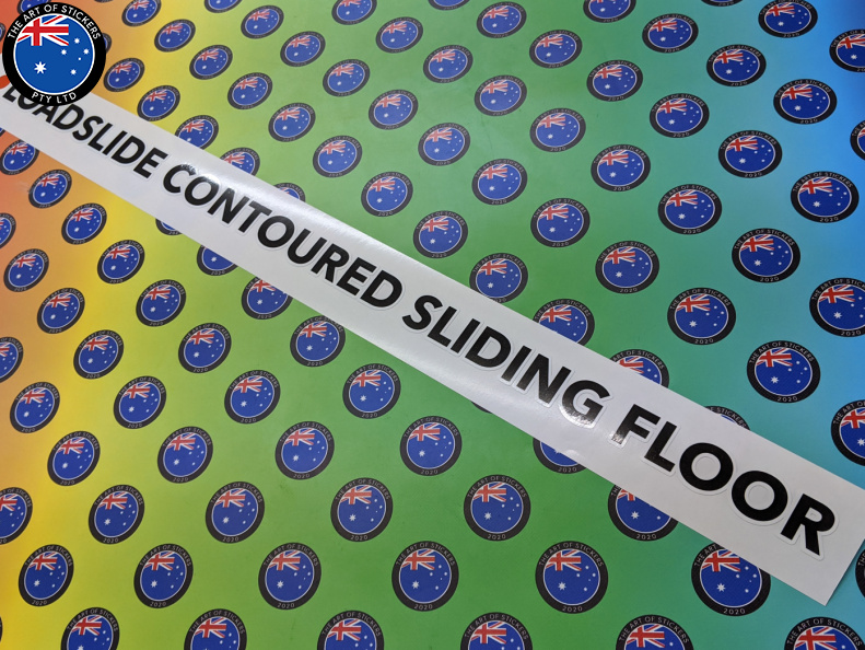 Custom Printed Contour Cut Lettering Sliding Floor Vinyl Business Stickers