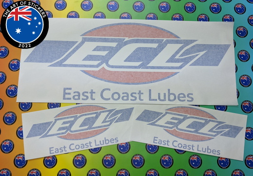 Custom Printed Contour Cut East Coast Lubes Vinyl Business Stickers