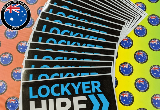 Bulk Custom Printed Contour Cut Lockyer Hire Vinyl Business Logo Stickers
