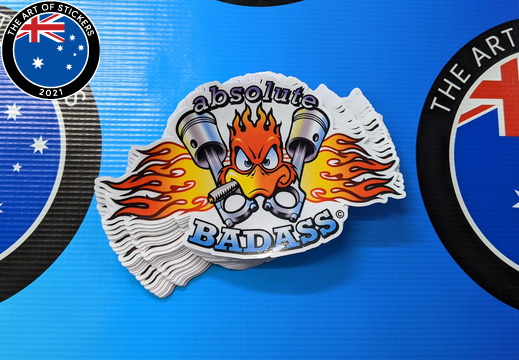 Bulk Custom Printed Contour Cut Die-Cut Absolute Badass Vinyl Business Logo Stickers