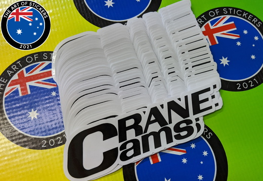 Bulk Custom Printed Contour Cut Die-Cut Crane Cams Vinyl Business Logo Stickers