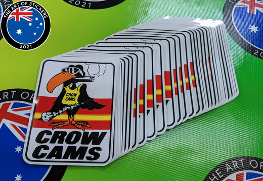 Bulk Custom Printed Contour Cut Die-Cut Crow Cams Vinyl Business Logo Stickers