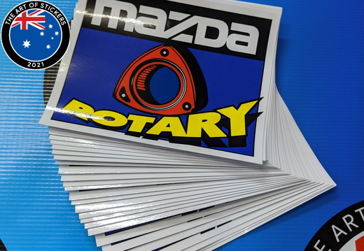 Bulk Custom Printed Contour Cut Die-Cut Mazda Rotary Vinyl Business Logo Stickers