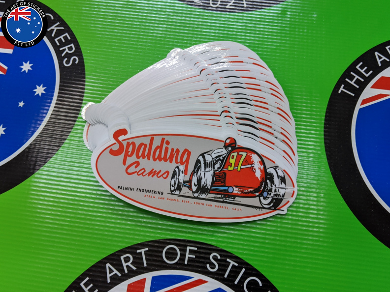 Bulk Custom Printed Contour Cut Die-Cut Spalding Cams Vinyl Business Logo Stickers