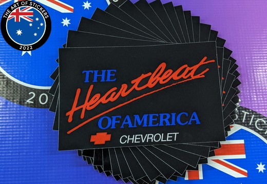 Bulk Custom Printed Contour Cut Die-Cut the Heartbeat of America Chevrolet Vinyl Business Stickers