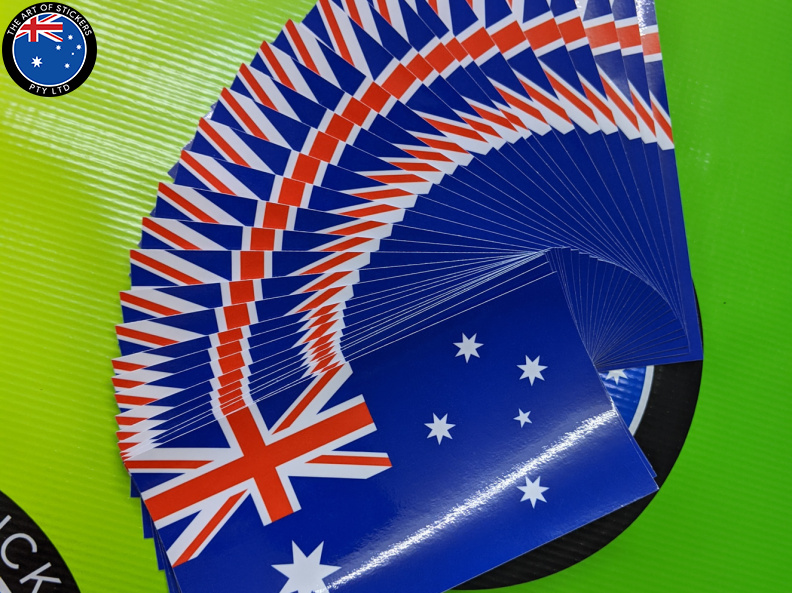 Catalogue Printed Contour Cut Die-Cut Australia Flag Vinyl Stickers